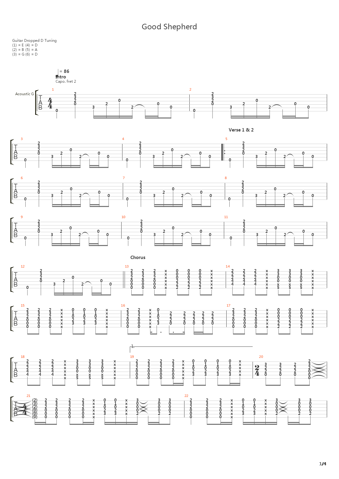 Good Shepherd吉他谱