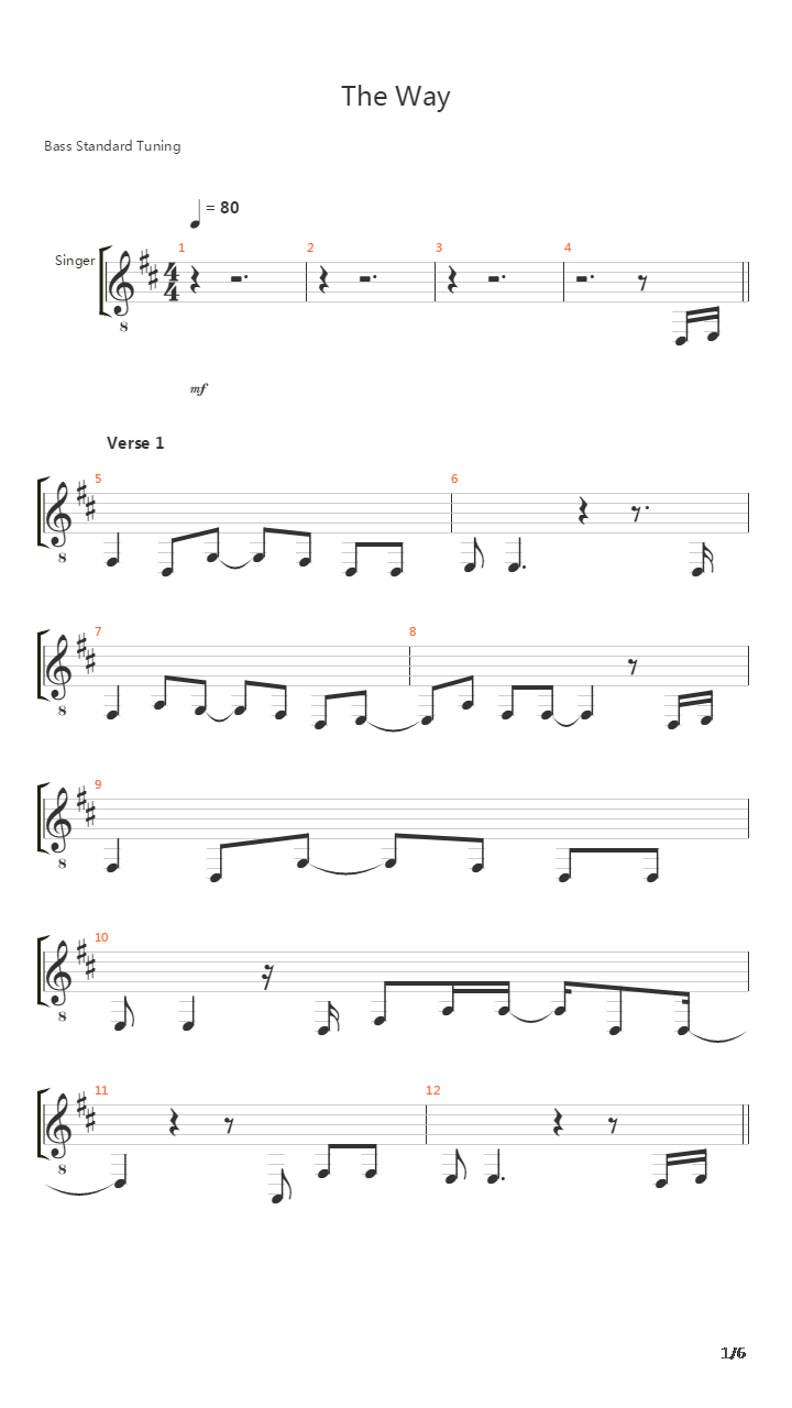 The Way吉他谱