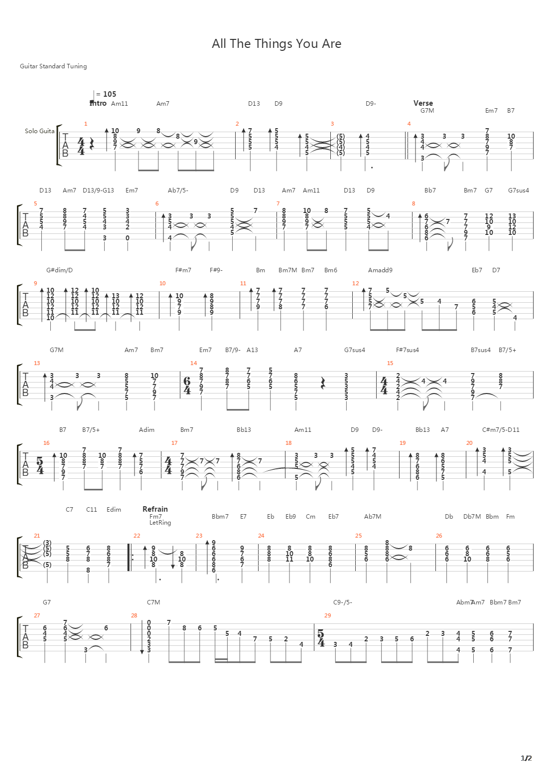 All The Things You Are吉他谱