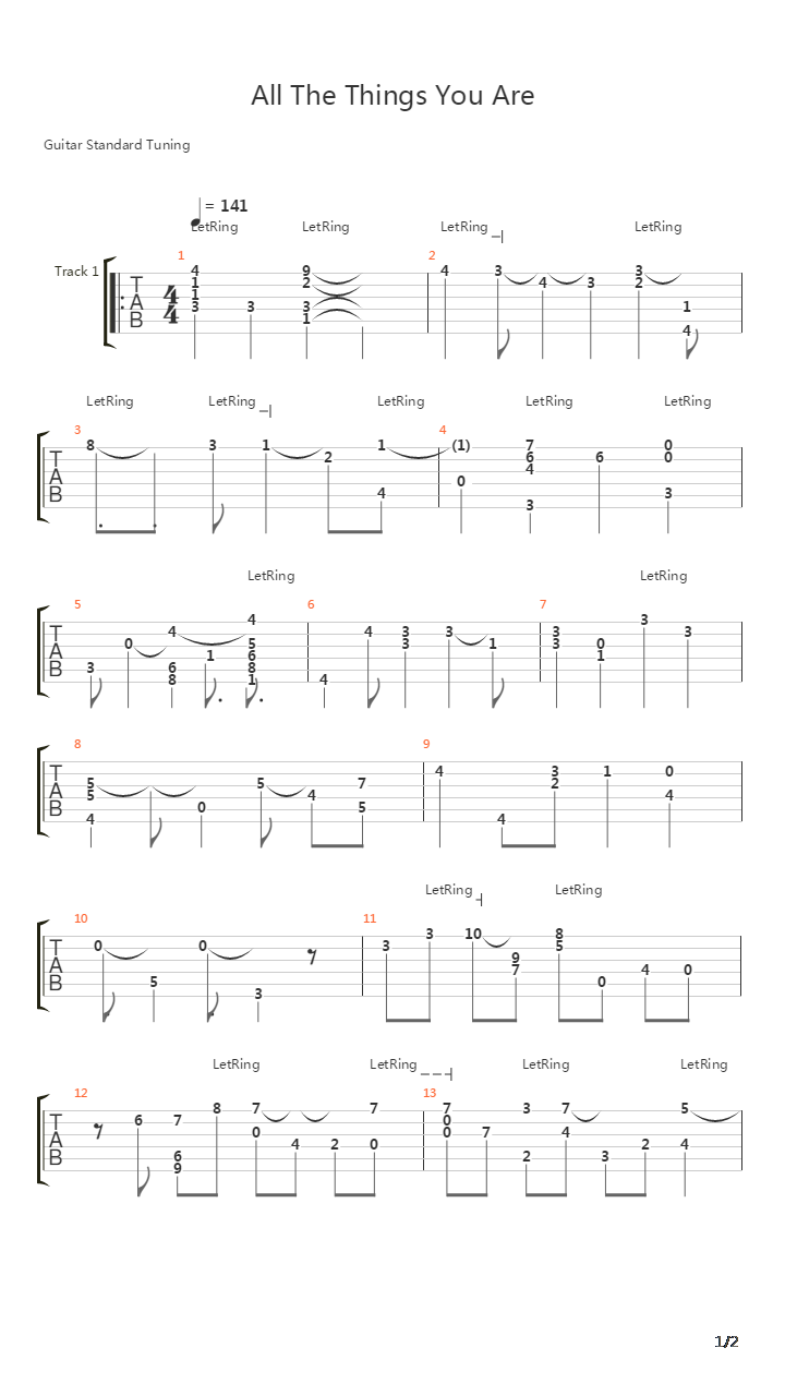 All The Things You Are吉他谱