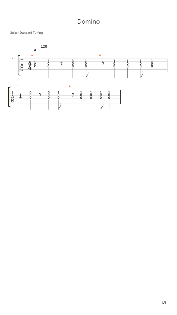 Domino吉他谱