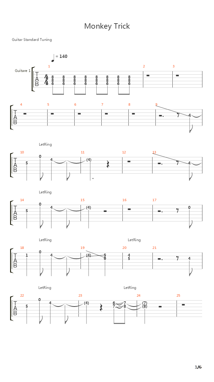 Monkey Trick吉他谱