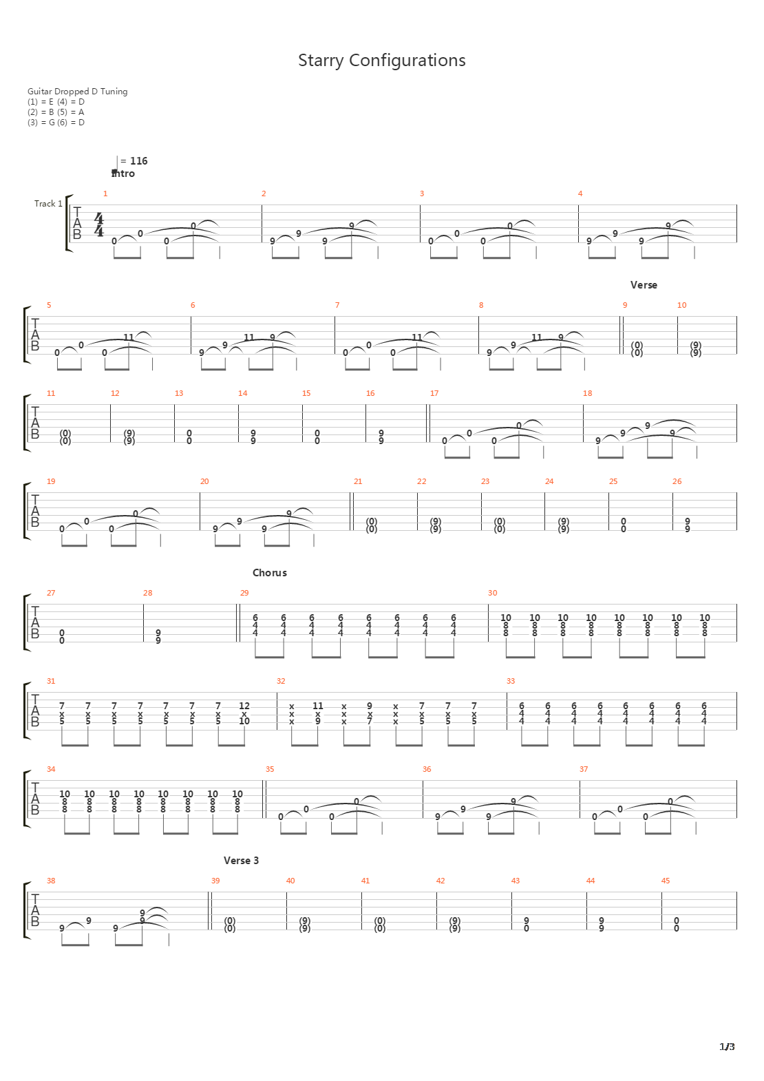 Starry Configurations吉他谱