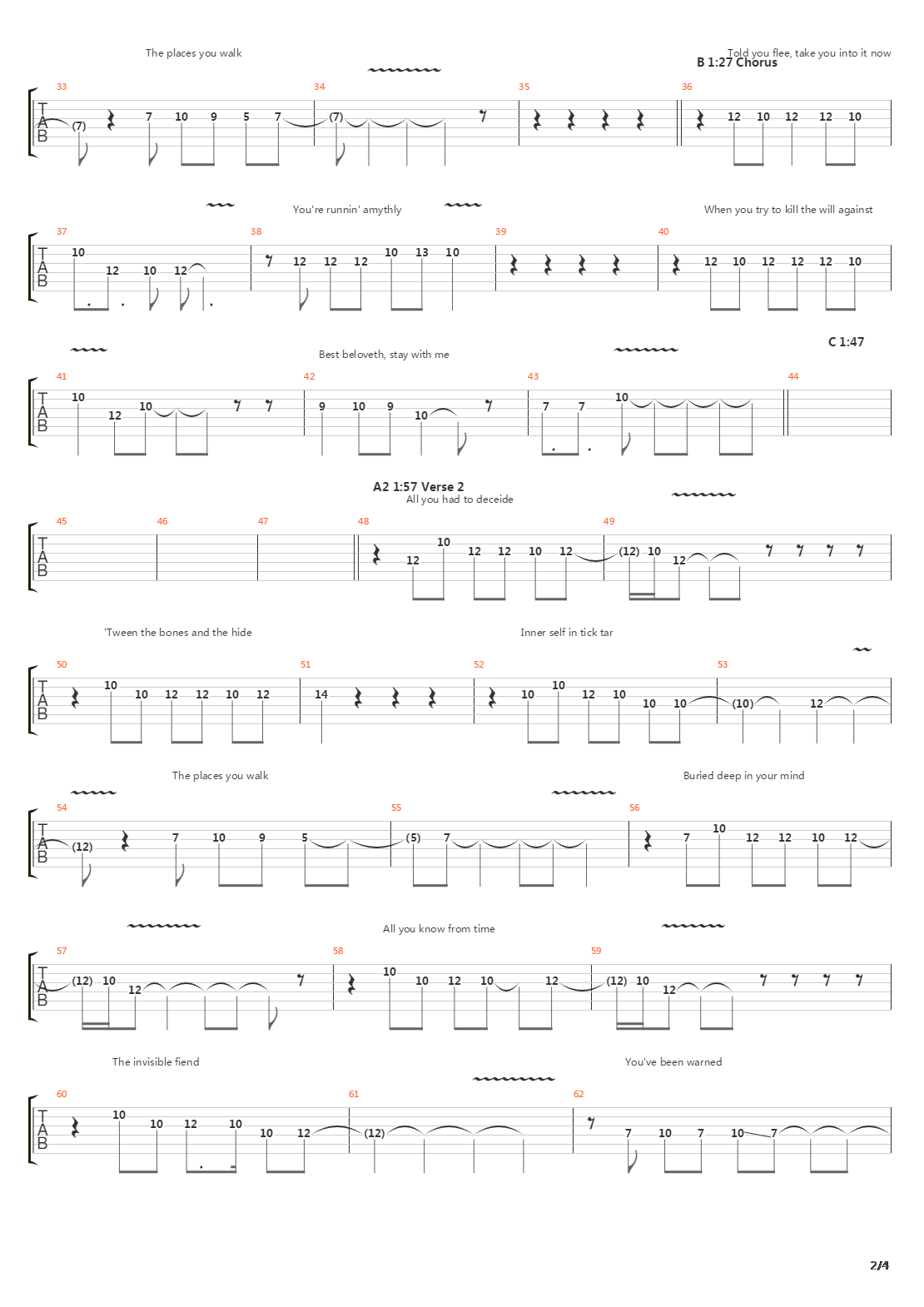 The Places You Walk吉他谱