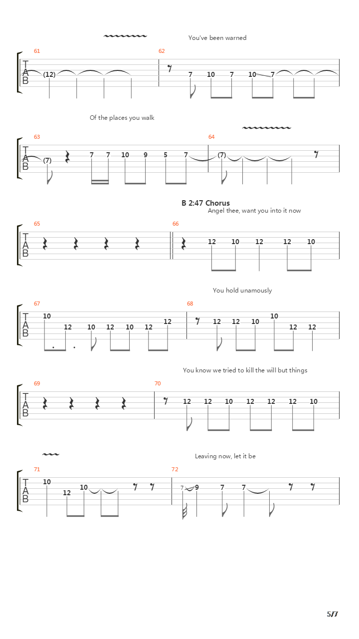 The Places You Walk吉他谱