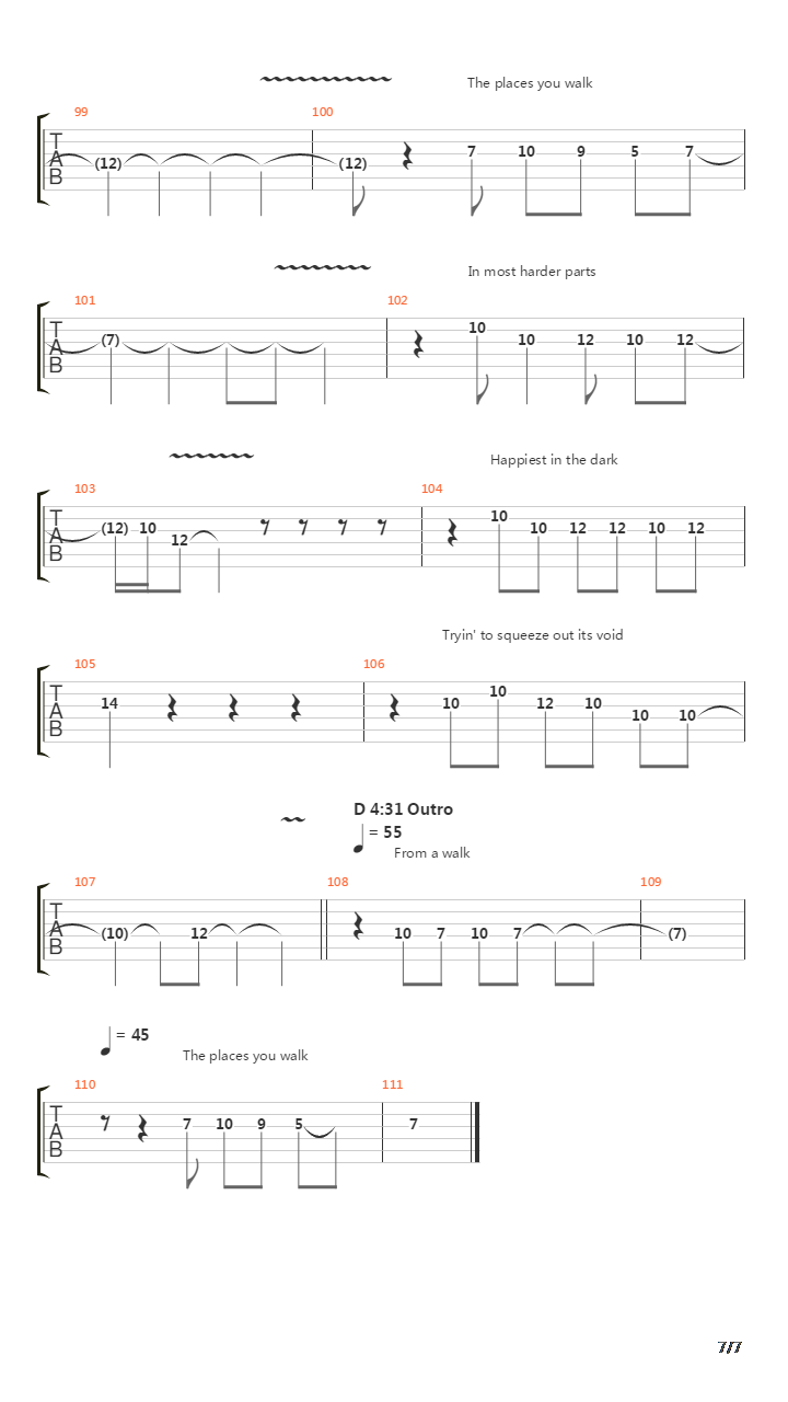 The Places You Walk吉他谱