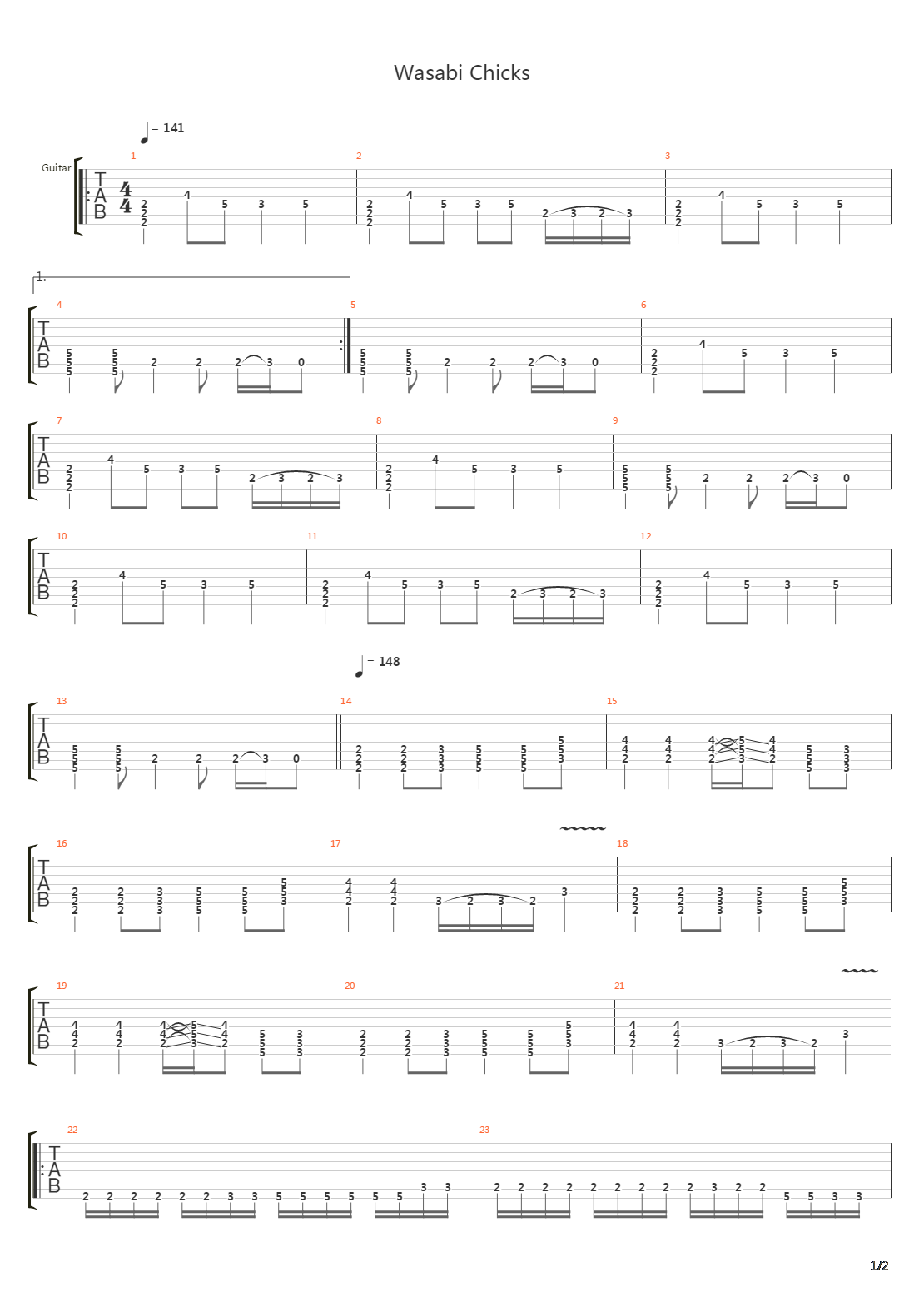 Wasabi Chicks吉他谱