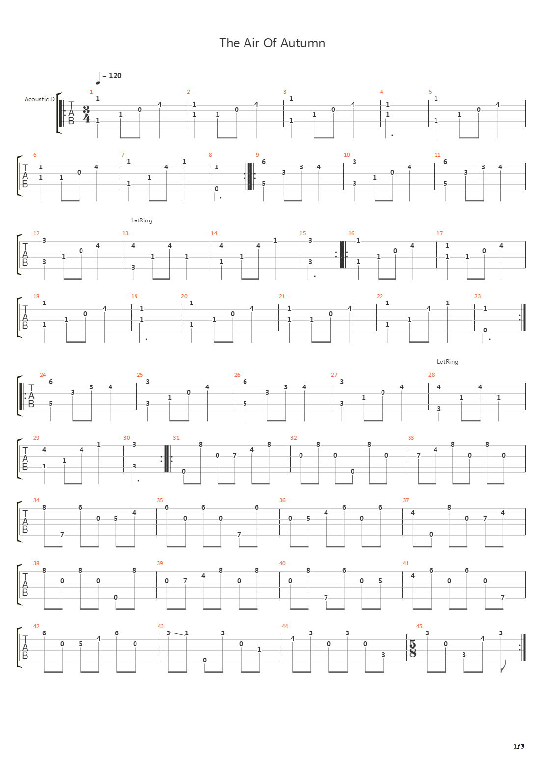 The Air Of Autumn吉他谱