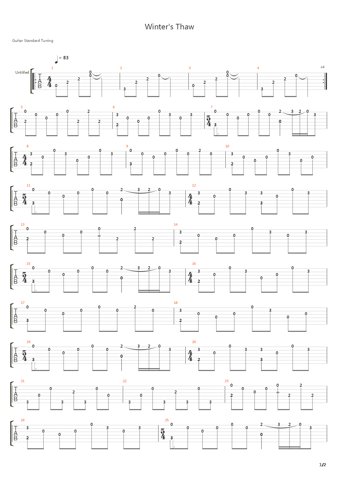 Winters Thaw吉他谱