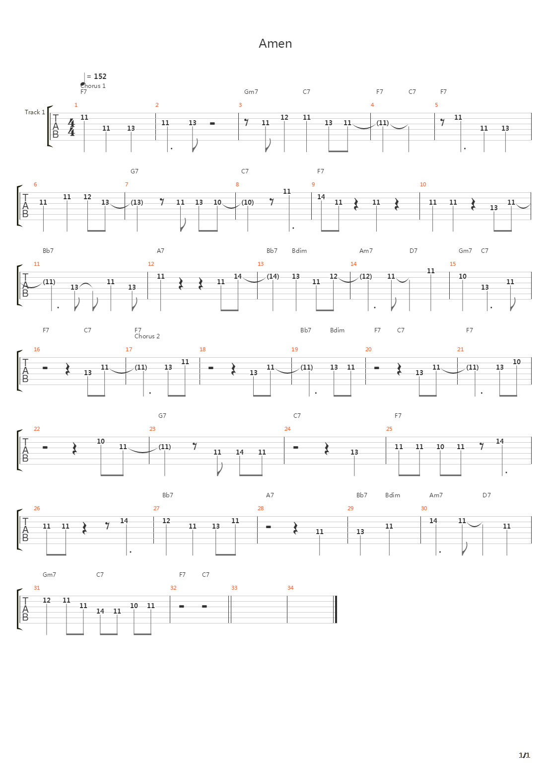 Amen吉他谱