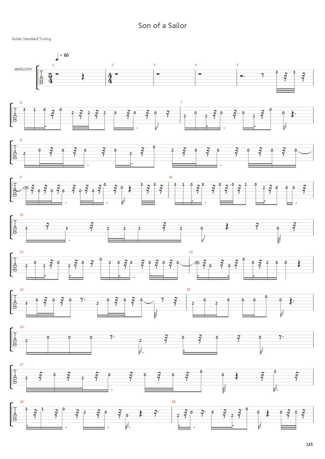 Son Of A Sailor吉他谱
