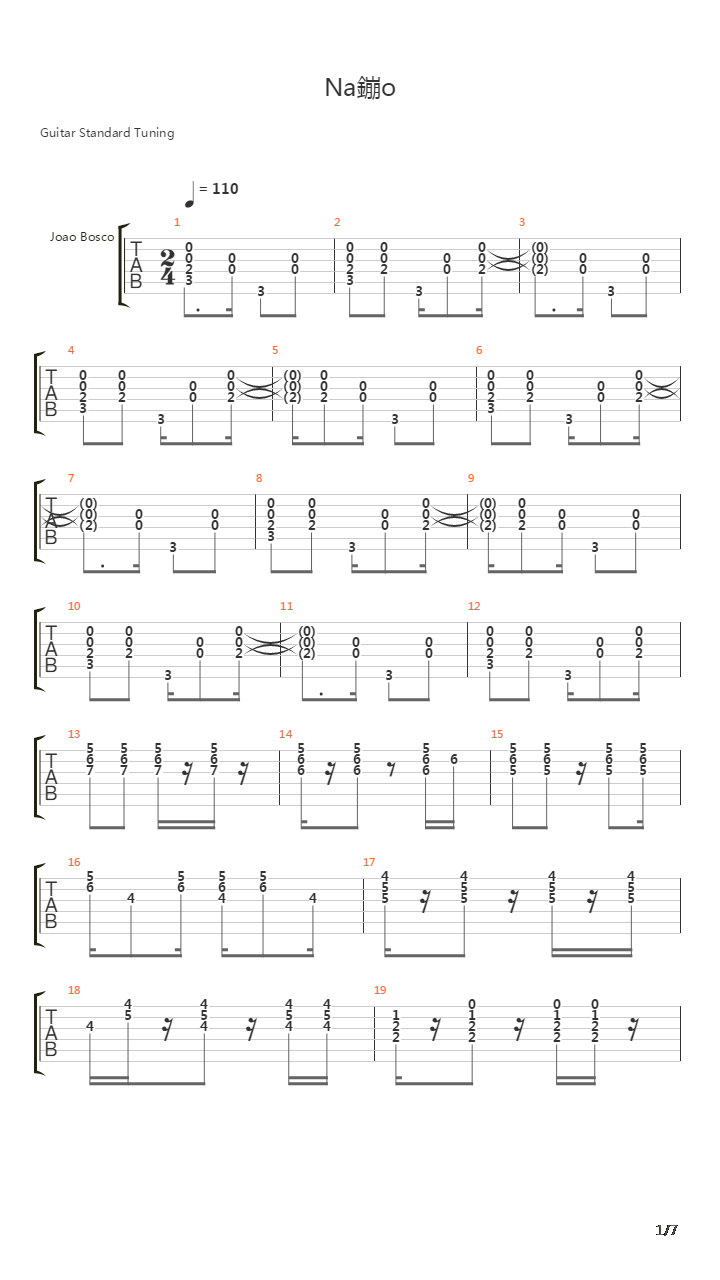 Nacao吉他谱