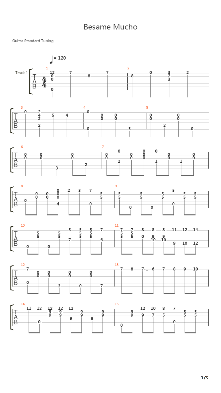Besame Mucho吉他谱