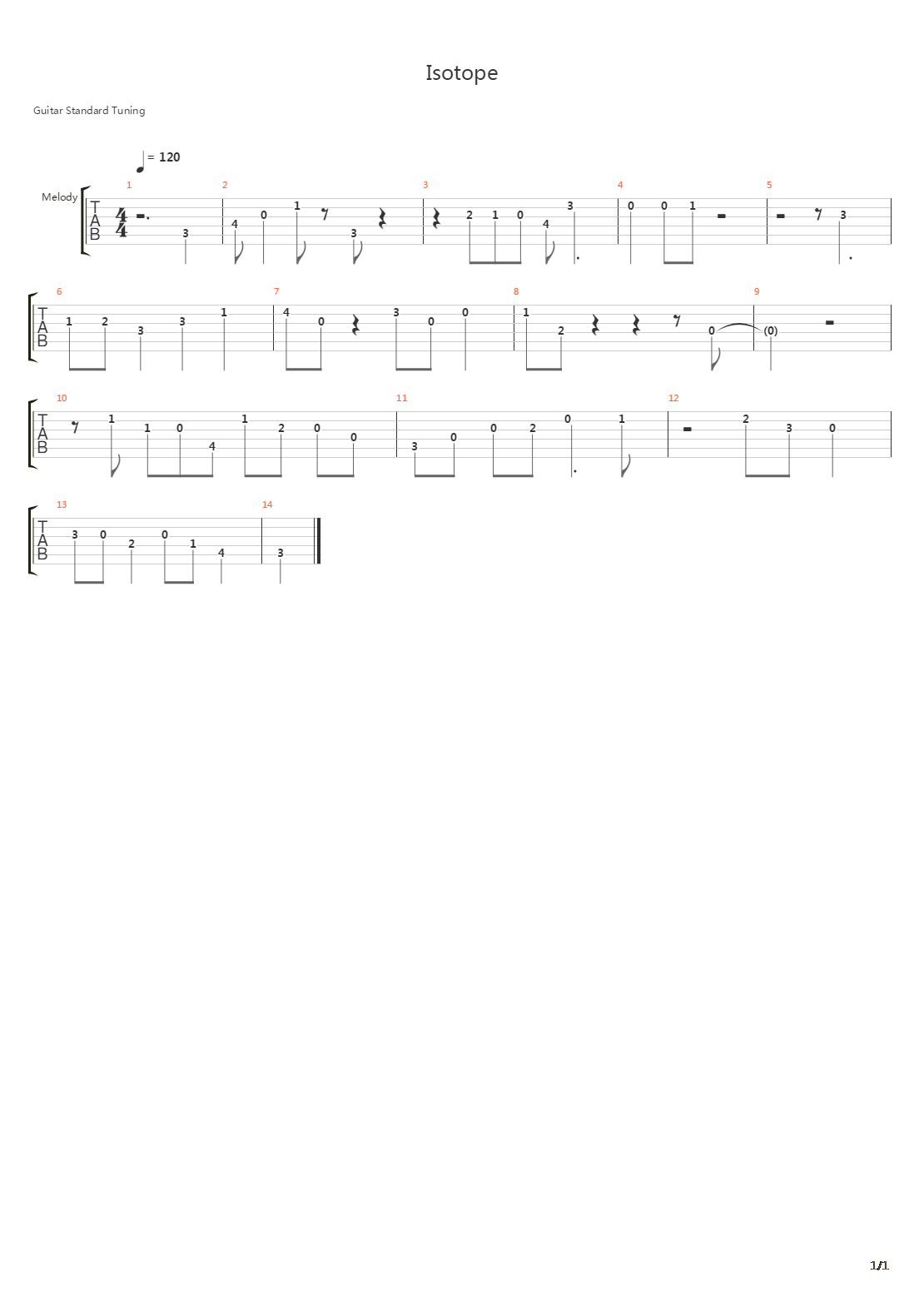 Isotope吉他谱