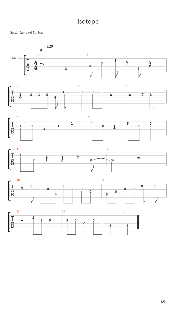 Isotope吉他谱