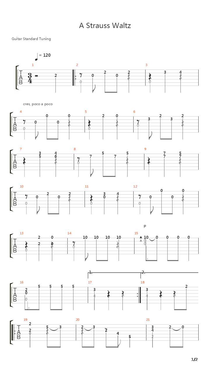 A Strauss Waltz吉他谱