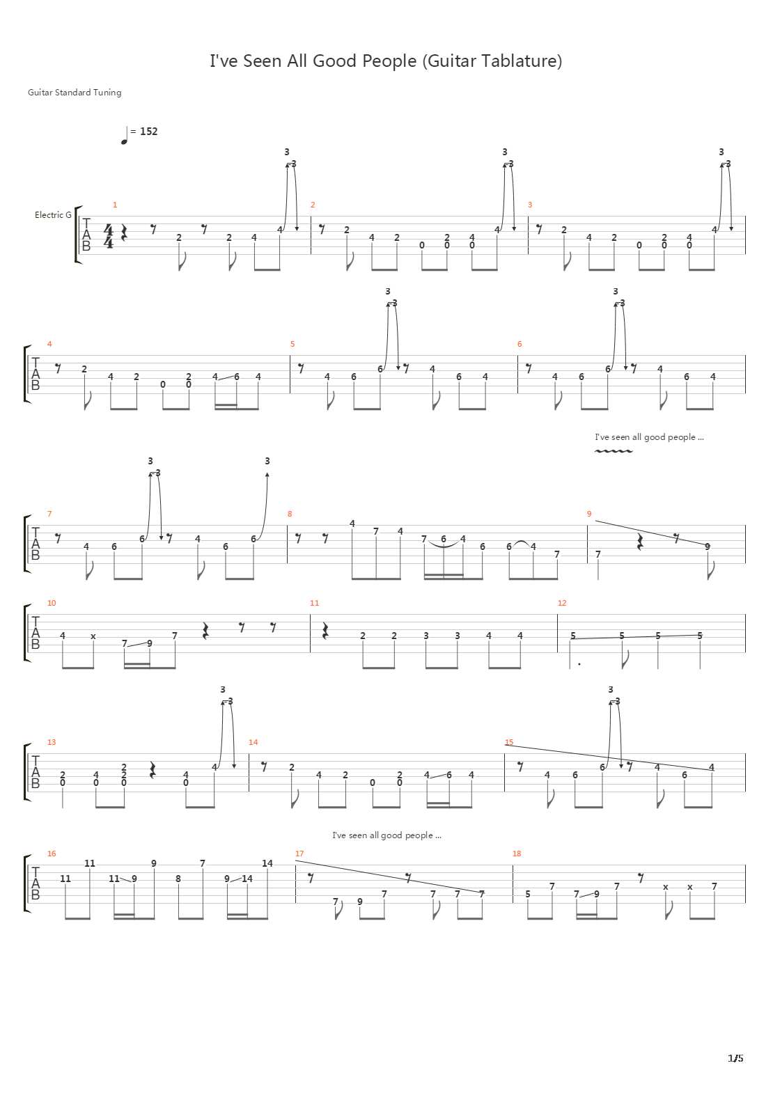 Ive Seen Good People吉他谱
