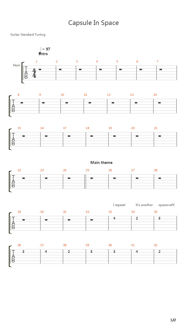 Capsule In Space吉他谱