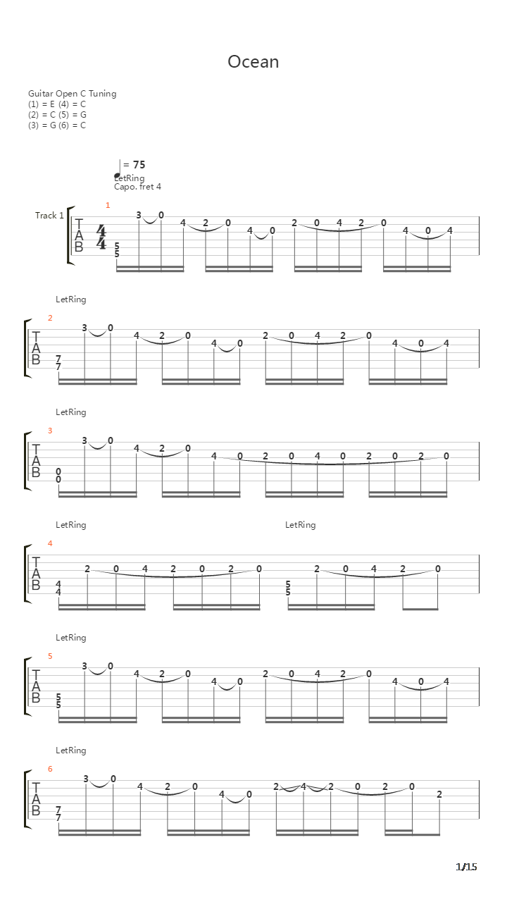 Ocean吉他谱