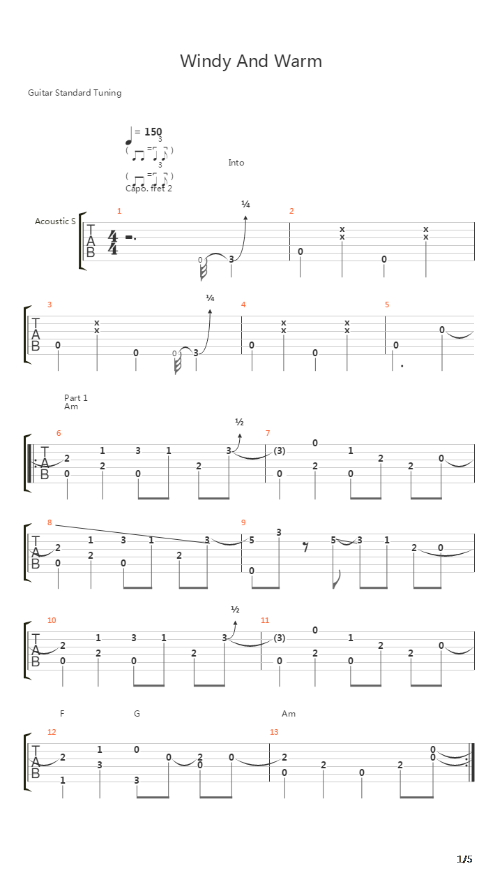 Windy And Warm吉他谱