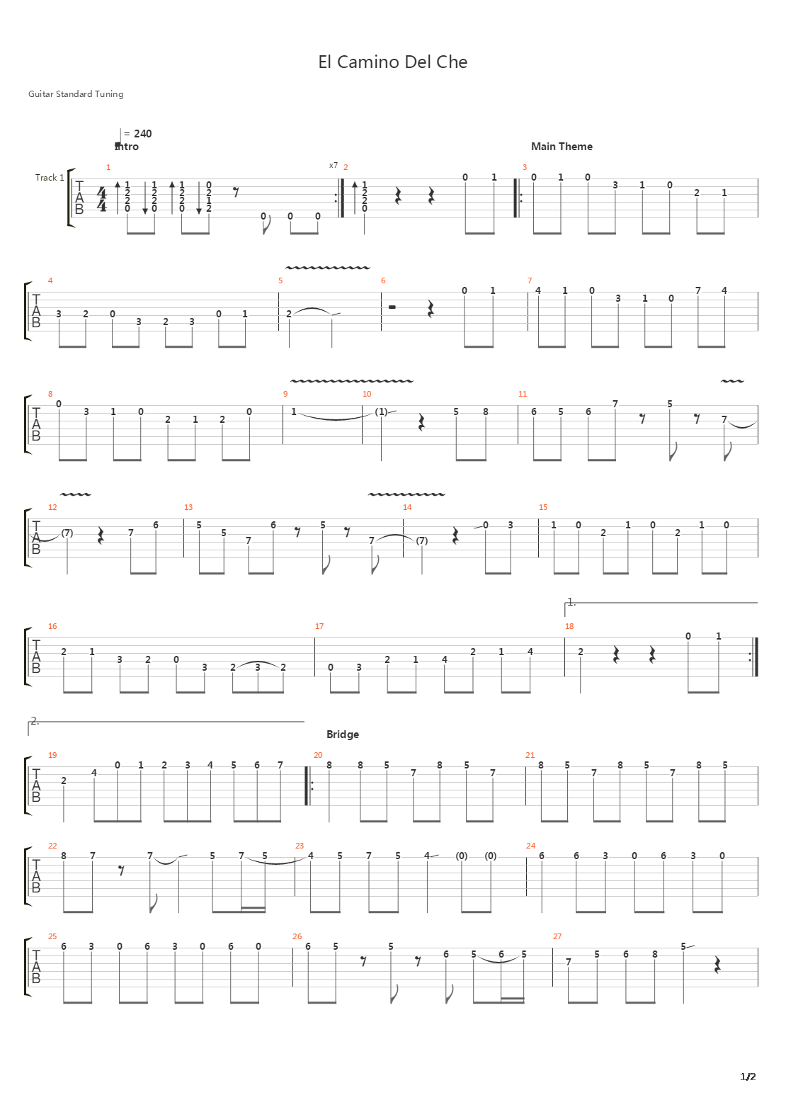 El Camino Del Che吉他谱