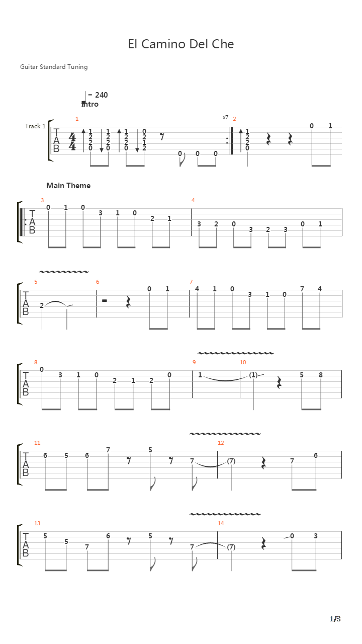 El Camino Del Che吉他谱