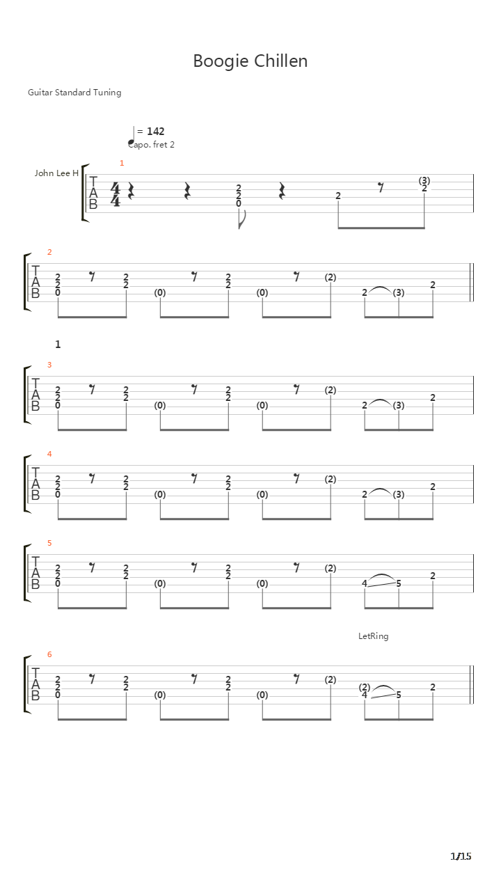 Boogie Chillun吉他谱