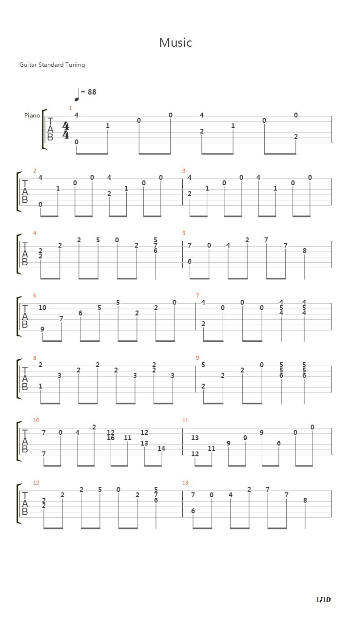 Music吉他谱