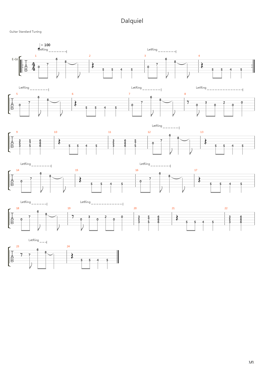 Dalquiel吉他谱