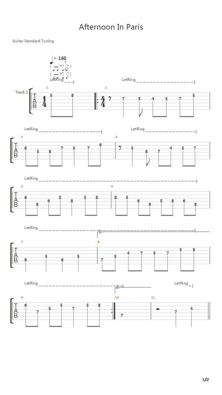 Afternoon In Paris吉他谱