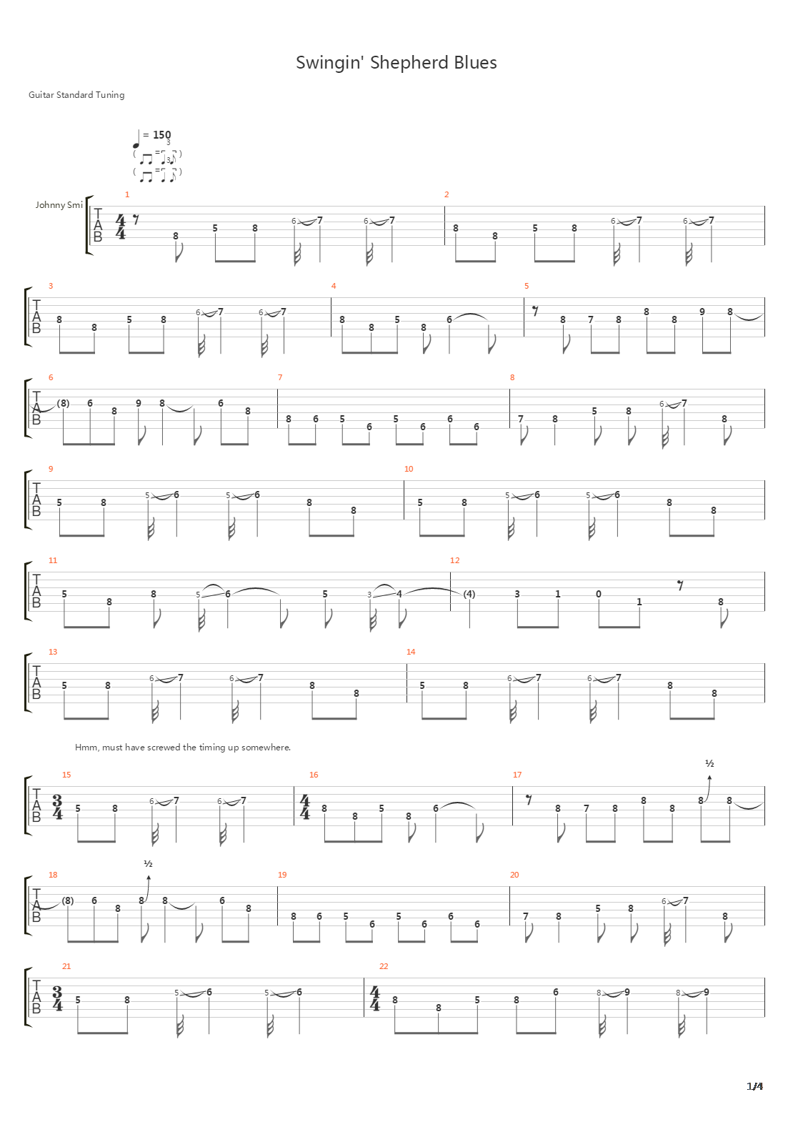 Swingin Shepherd Blues吉他谱