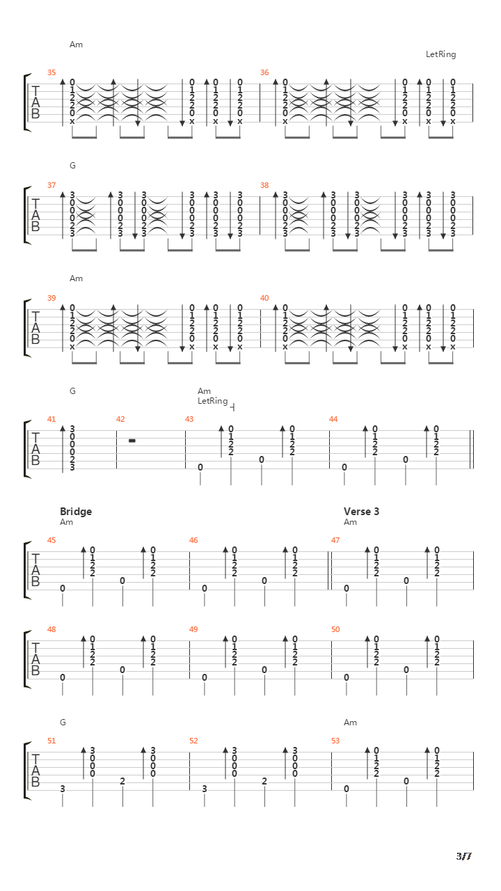 Hank吉他谱
