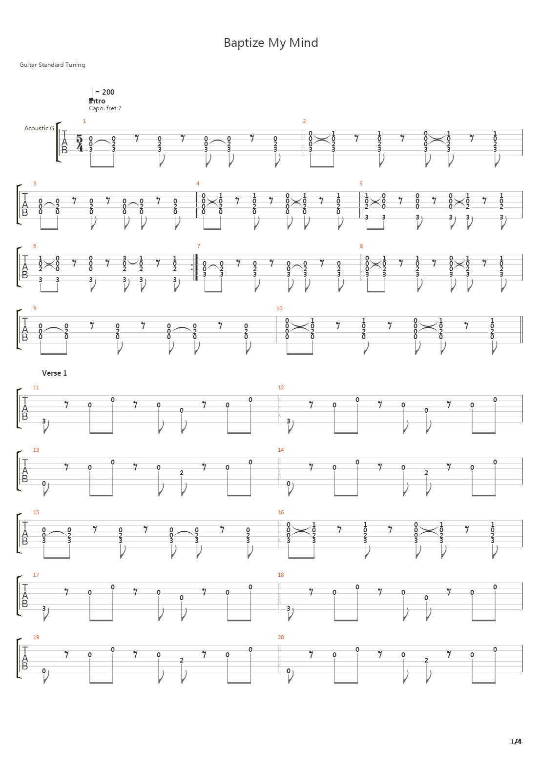 Baptize My Mind吉他谱