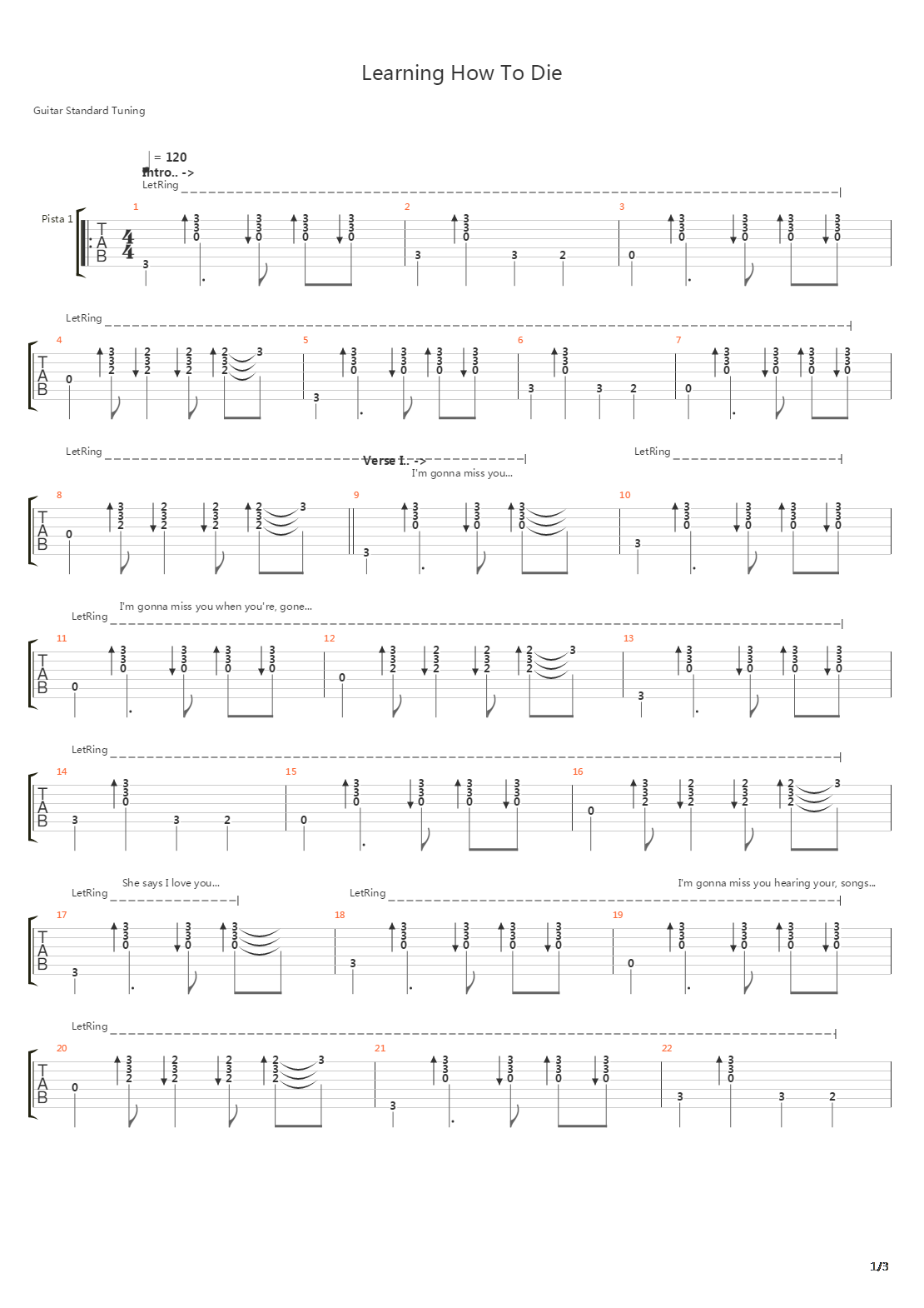 Learning How To Die吉他谱