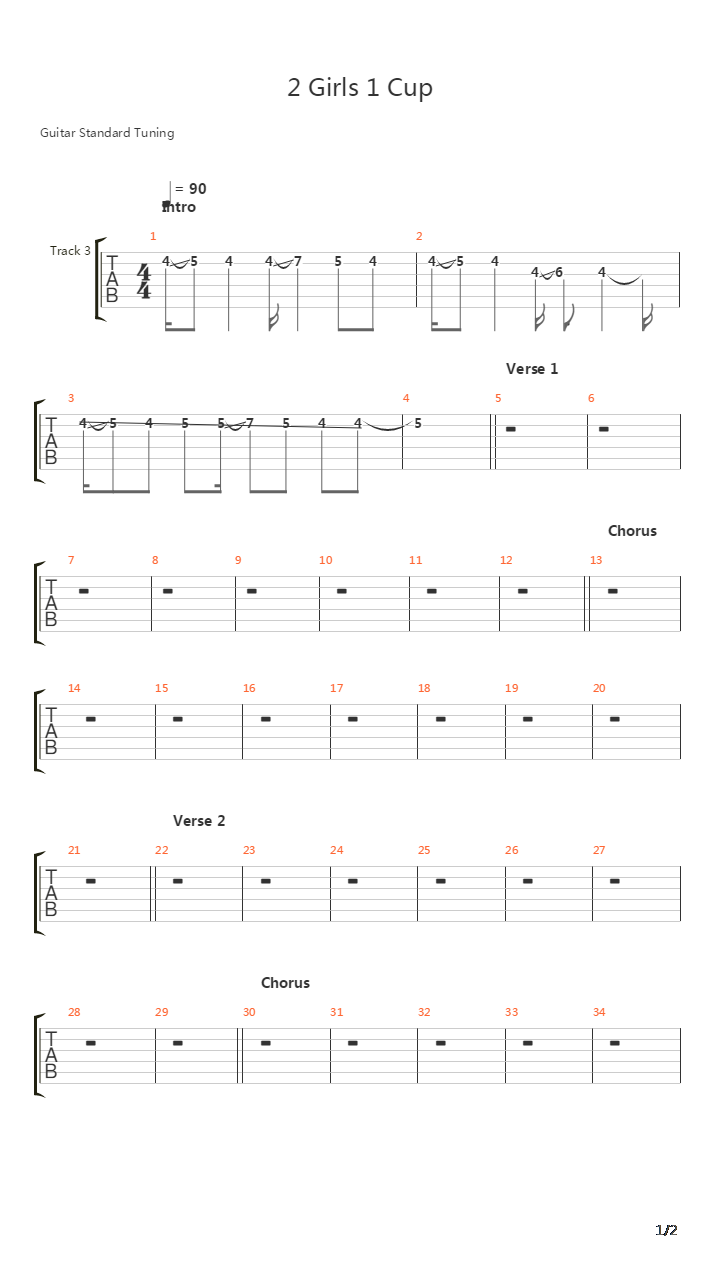 2 Girls 1 Cup吉他谱