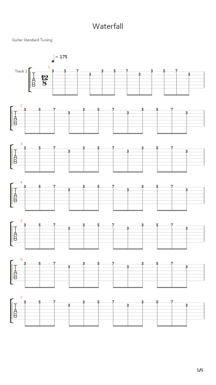 Waterfall吉他谱