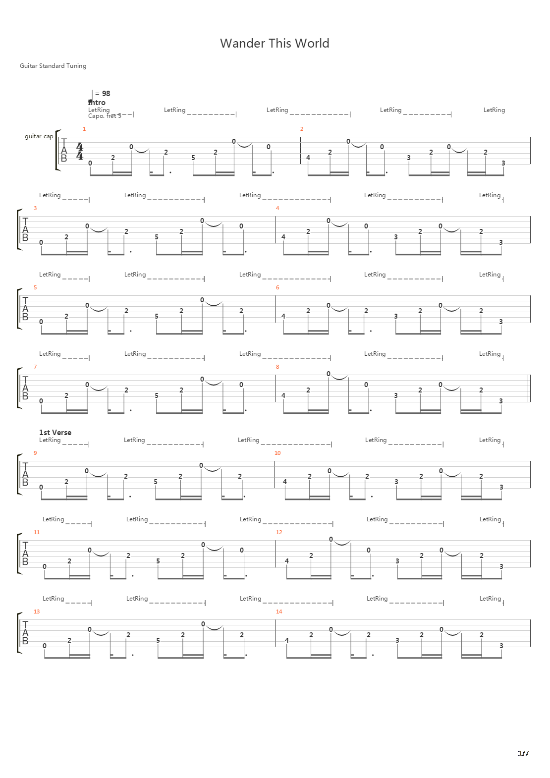 Wander This World吉他谱