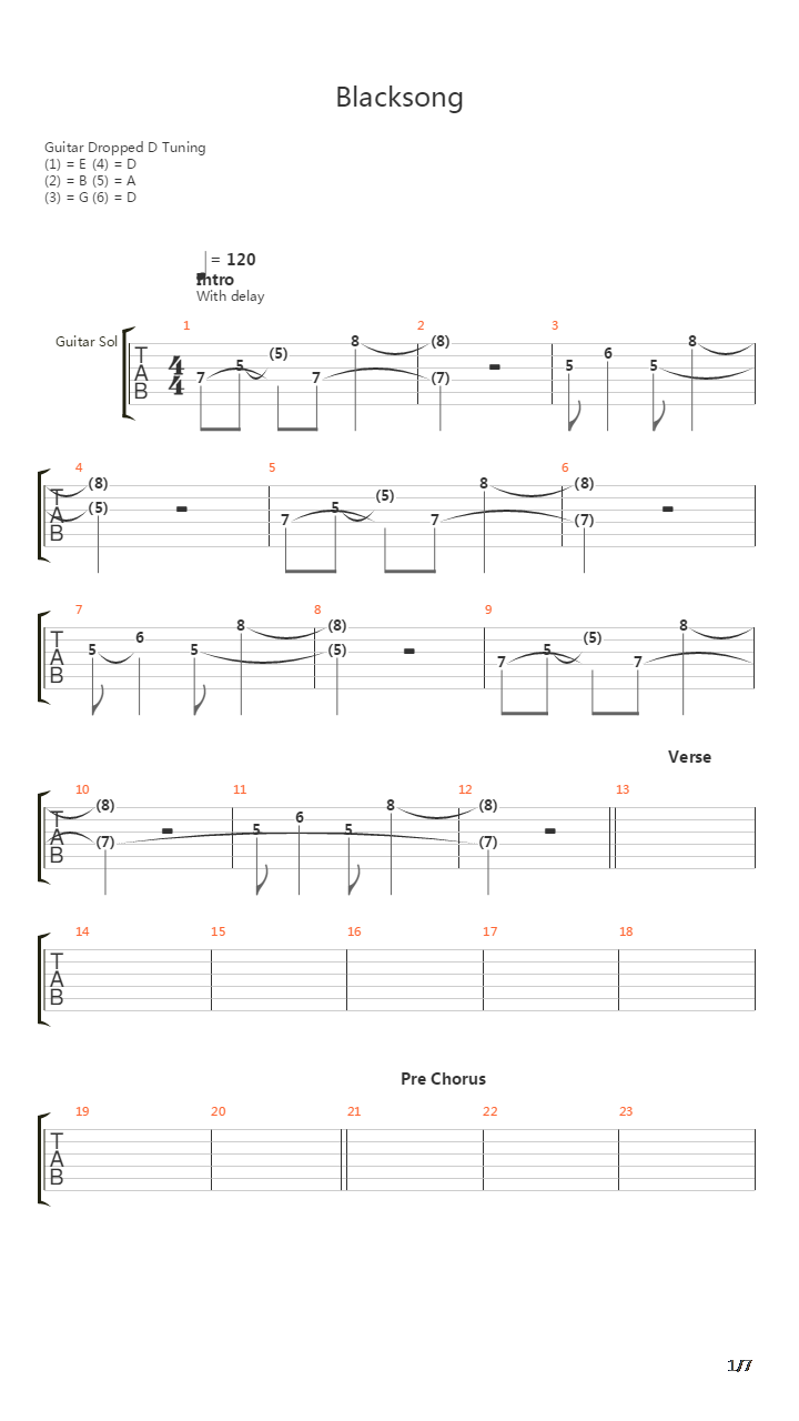 Blacksong吉他谱