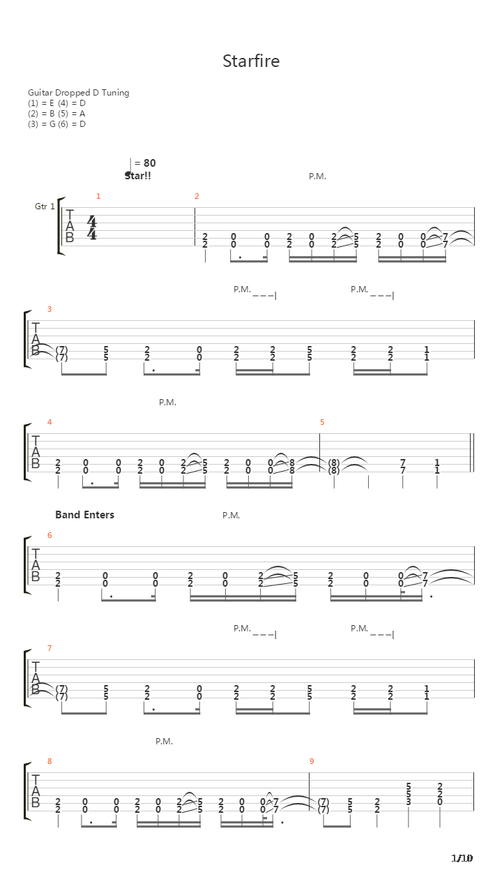 Starfire吉他谱