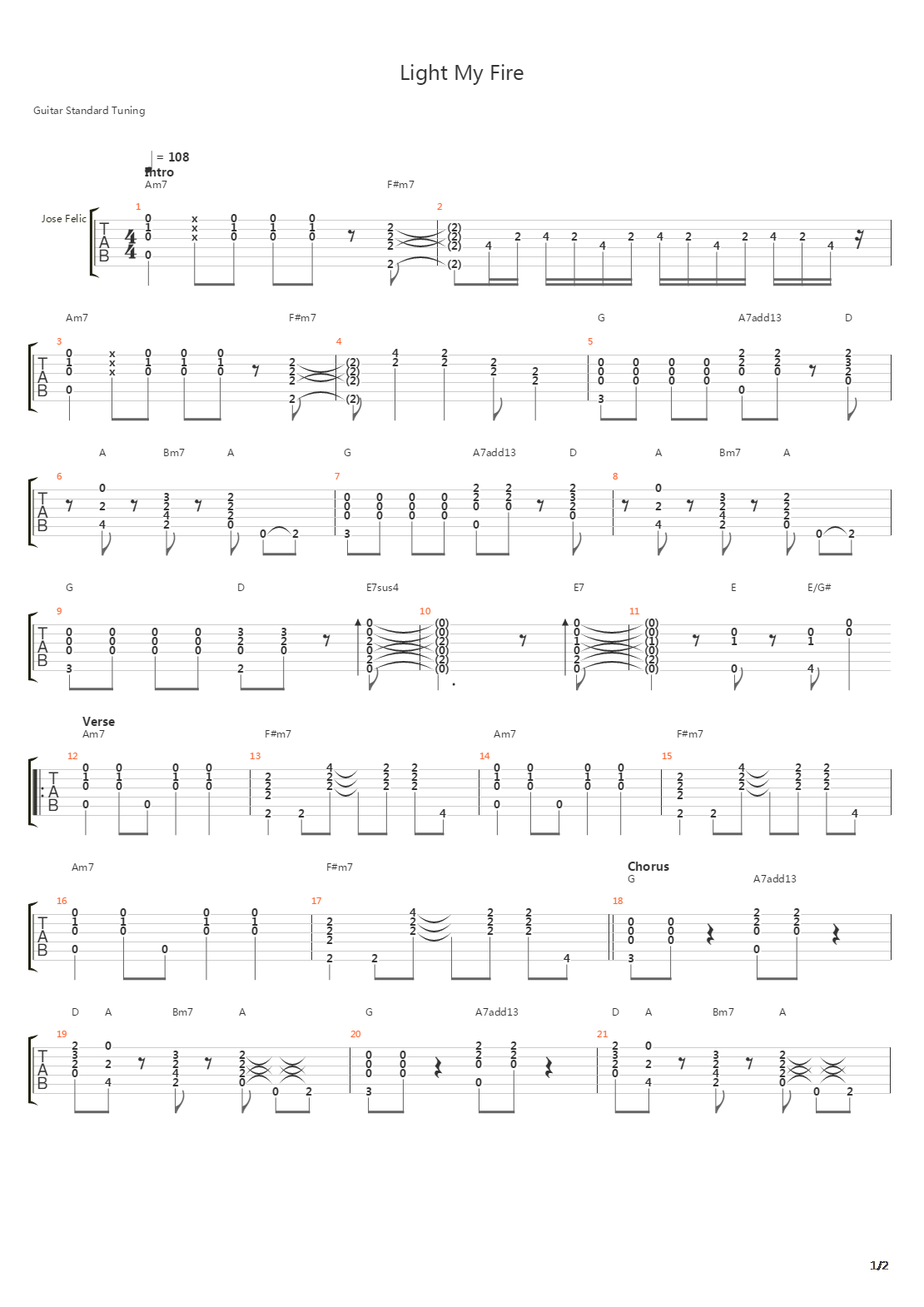 Light My Fire吉他谱