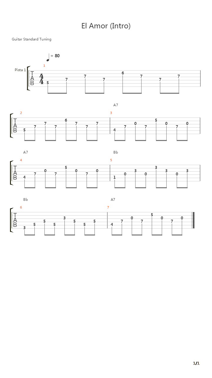 El Amor吉他谱