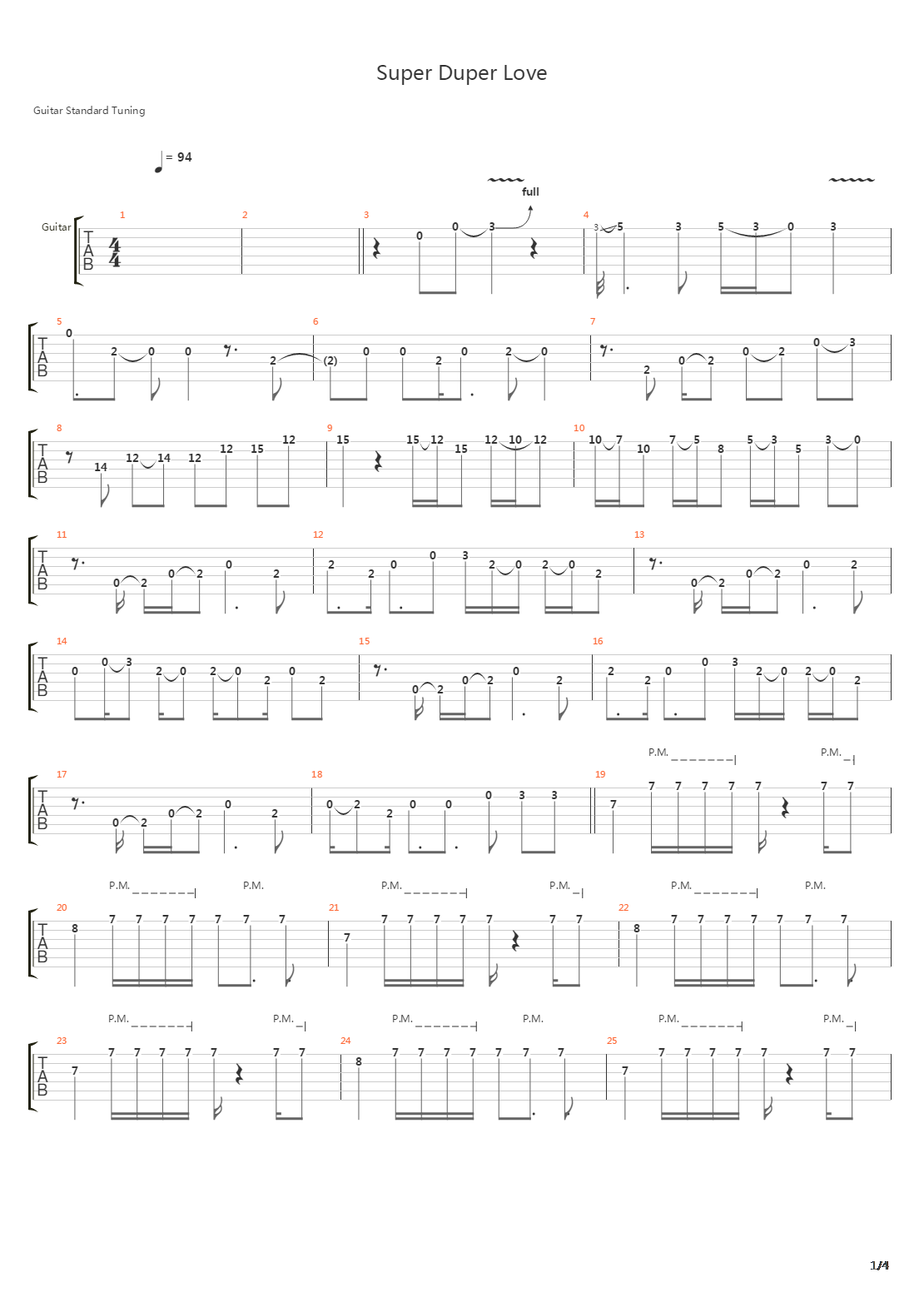 Super Duper Love吉他谱