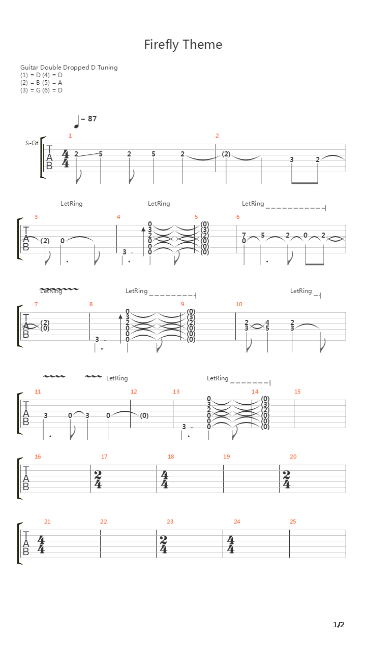 The Ballad Of Serenity Firefly Theme吉他谱