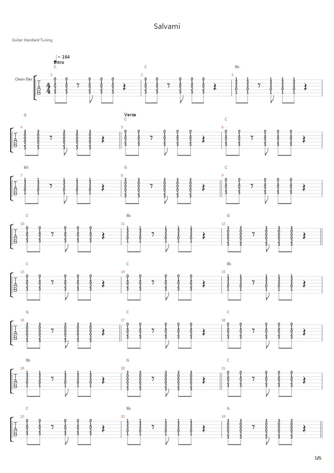 Salvami吉他谱