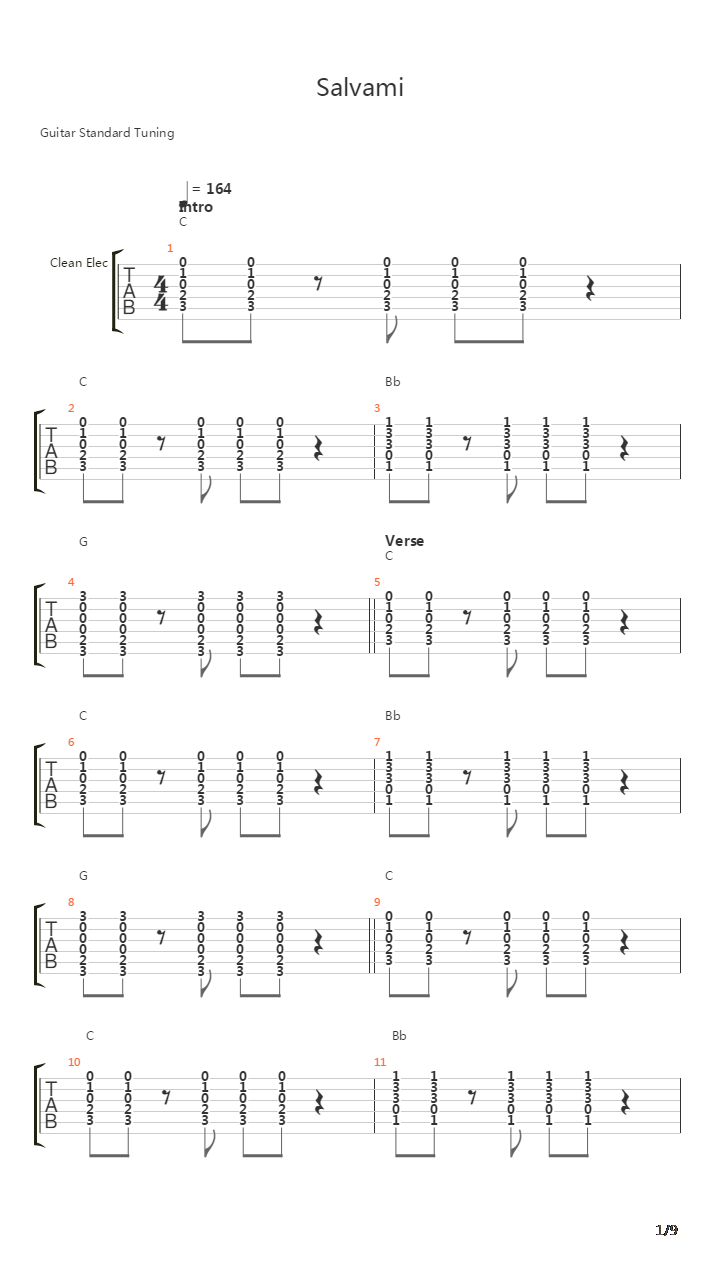 Salvami吉他谱