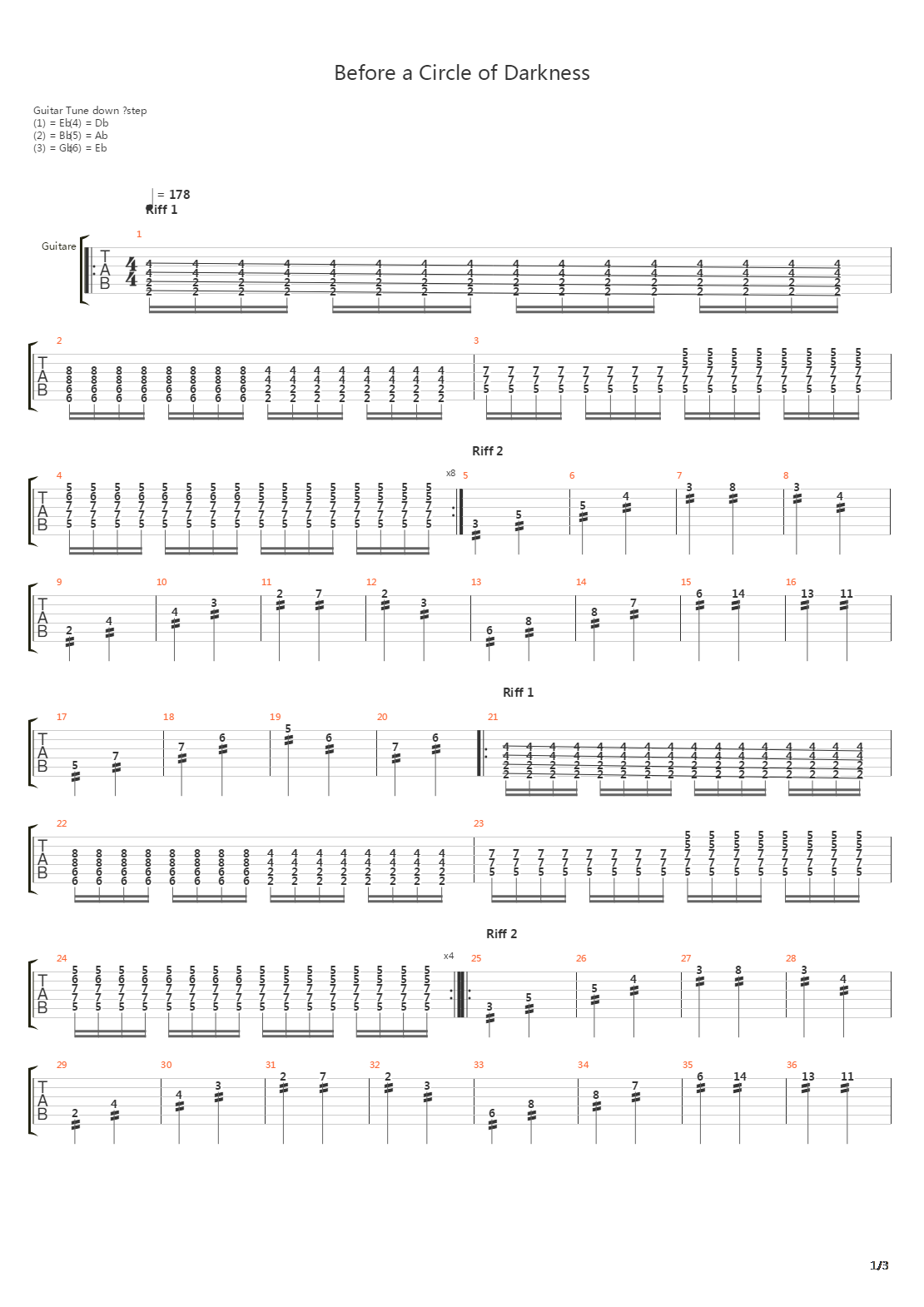 Before A Circle Of Darkness吉他谱