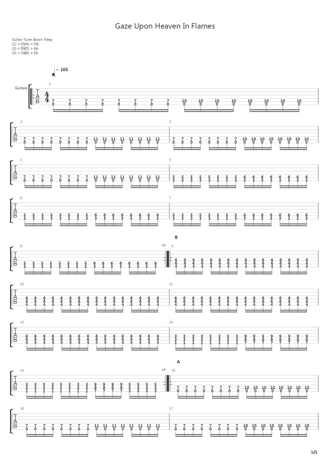 Gaze Upon Heaven In Flames吉他谱