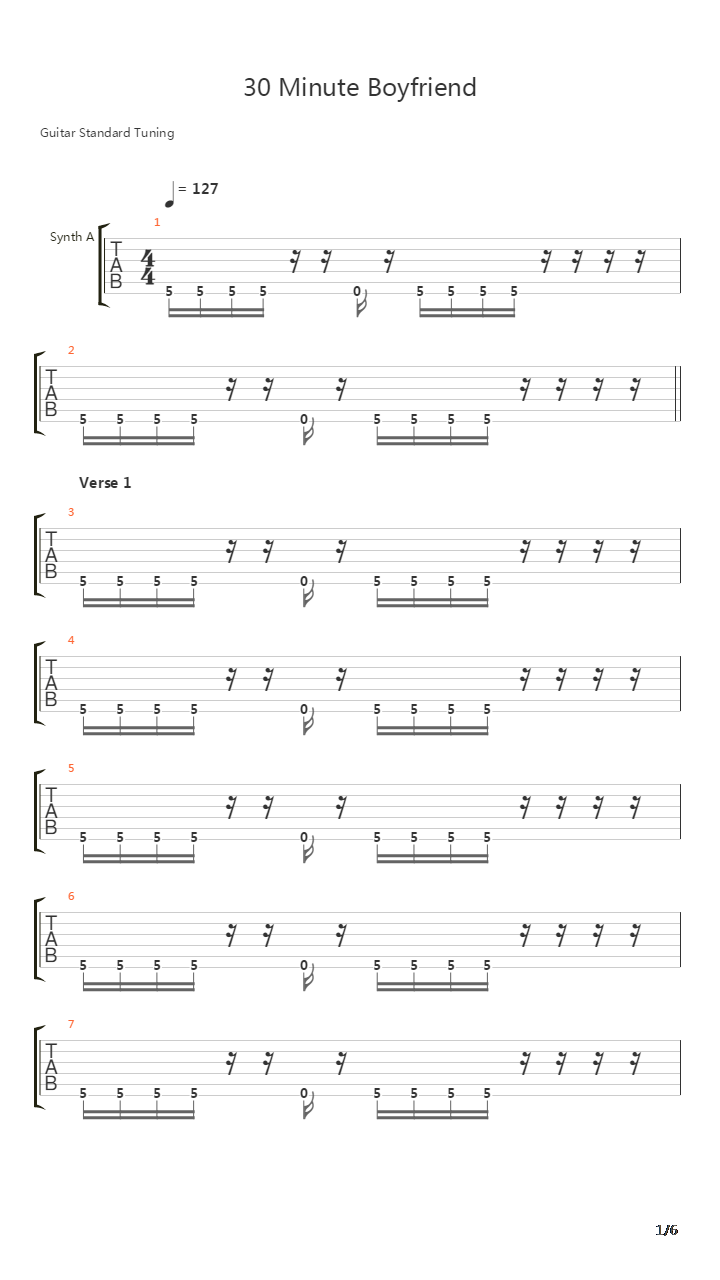 30 Minute Boyfriend吉他谱