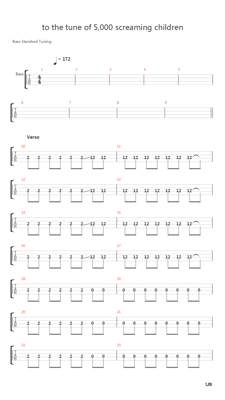 To The Tune Of 5000 Screaming Children吉他谱