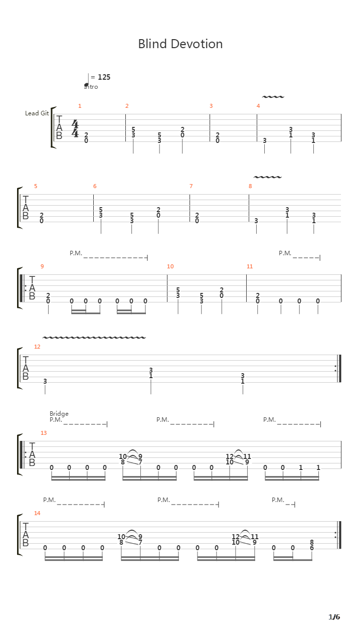 Blind Devotion吉他谱